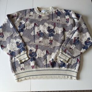 Vintage Pacific Coast Golf Grandpa Knit Sweater Size XL SEE DESCRIPTION